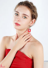 Bông Tai Tòn Teng Hình Chữ Nhật Màu