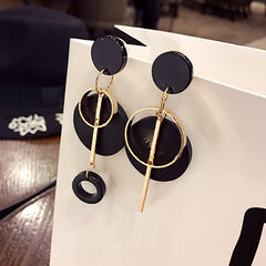 Bông tai tòn teng bất đối xứng phối gỗ