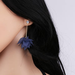 Bông tai tòn ten hoa xanh tím TS4