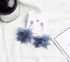 Bông tai tòn ten hoa xanh tím TS4