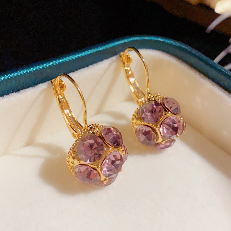 Bông Tai Khoen Hoa Đá Tím Siêu Yêu