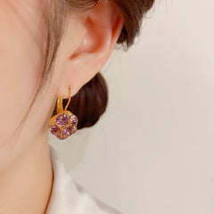 Bông Tai Khoen Hoa Đá Tím Siêu Yêu