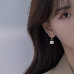 Bông Tai Tòn Teng Khoen Tròn Vàng Phối Đá Mắt Mèo Nhiều Mặt Siêu Yêu