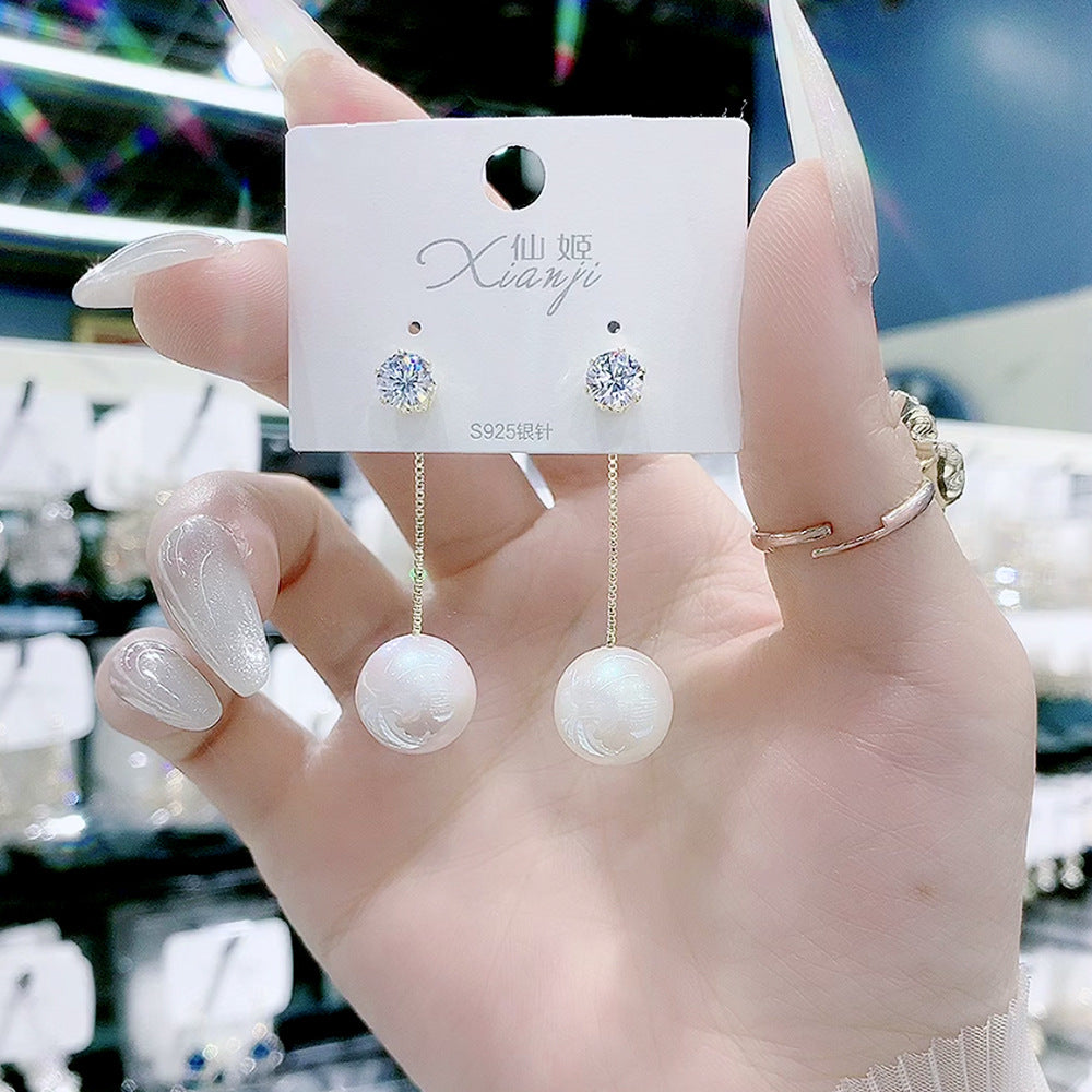 Bông Tai Tòn Teng Ngọc Trai 1 Hạt Đá 2 Kiểu