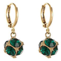 Bông Tai Khoen Vàng Tòn Teng Đính Đá Sáng Đơn GIản