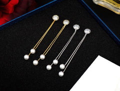 Bông tai tòn teng 2 ngọc trai