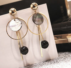 Bông tai tòn teng hình học phối khoen