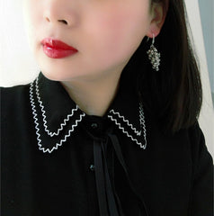 Bông tai tòn teng chùm hoa đá