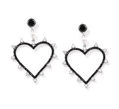 Bông Tai Trái Tim Viền Đá