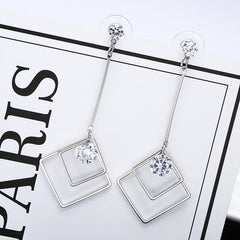 Bông tai tòn teng hình thoi kép