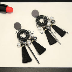 Bông tai tòn teng tua rua kép