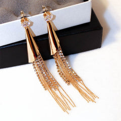 Bông Tai Tòn Teng Dài Đính Đá