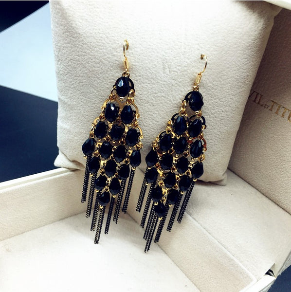 Bông Tai Tòn Teng Đính Đá Đen