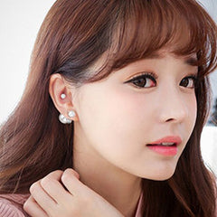 Bông Tai Bạc 925 Ngọc Trai Đính Đá