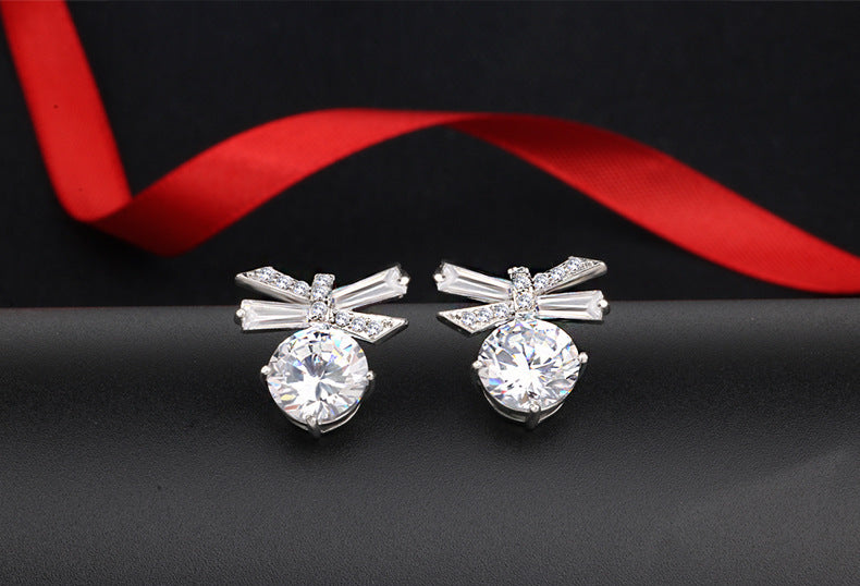 Bông Tai Nơ Đính Đá