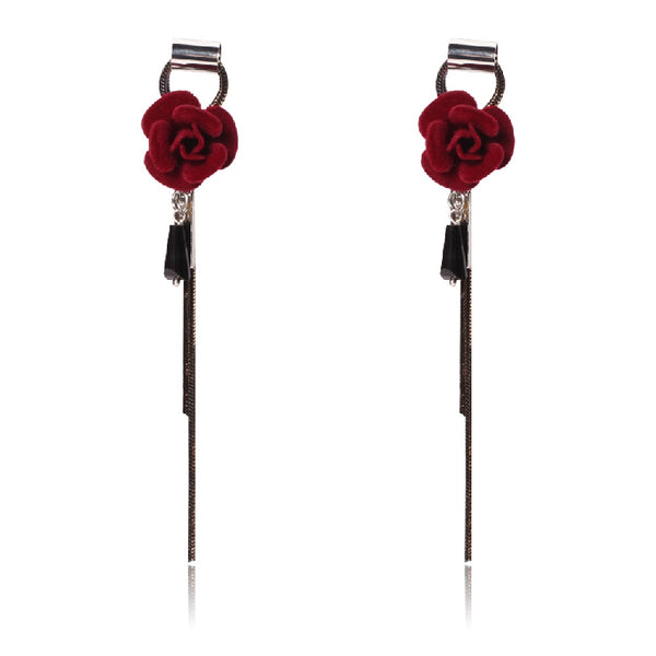 Bông Tai Tòn Teng Hoa Hồng Đỏ