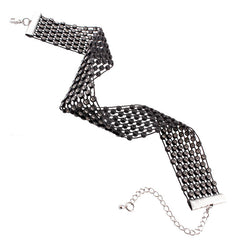 Vòng cổ choker bản to đính đá