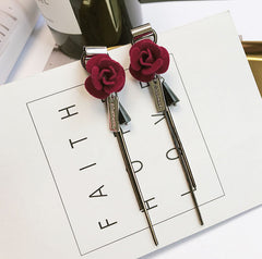 Bông Tai Tòn Teng Hoa Hồng Đỏ