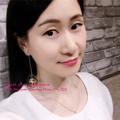 Bông tai tòn teng khoen phối đá