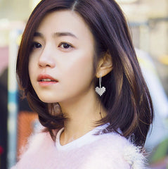 Bông tai khoen trái tim phối đá