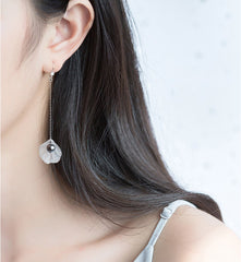 Bông tai tòn teng ngọc trai xám