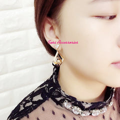 Bông tai tòn teng hạt châu kép