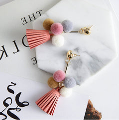 Bông Tai Tua Rua Cục Bông Dễ Thương