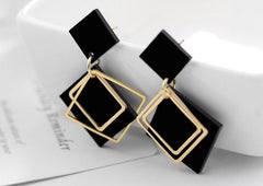 Bông Tai Tòn Teng Hình Thoi Phong Cách Hàn Quốc