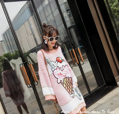 Bông Tai Tòn Teng Khoen Tròn Lông Thỏ Trắng