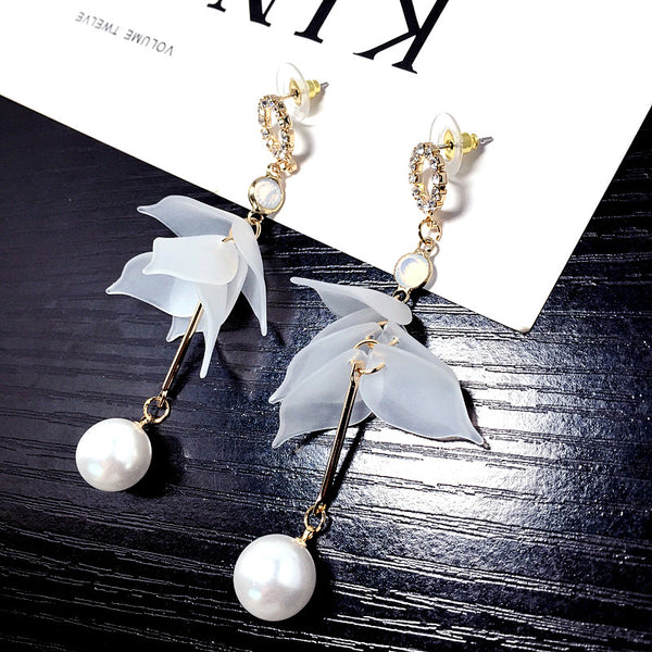 Bông tai tòn ten hoa phối ngọc trai TS3