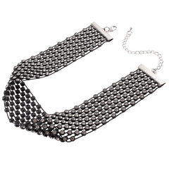 Vòng cổ choker bản to đính đá