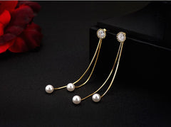 Bông tai tòn teng 2 ngọc trai