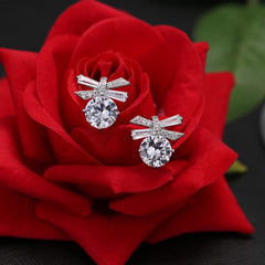 Bông Tai Nơ Đính Đá