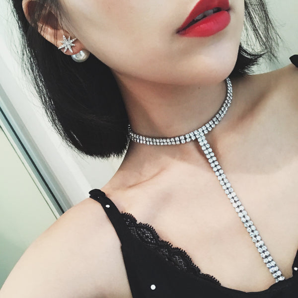 Combo vòng cổ bông tai đá sành điệu