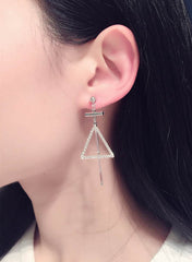 Bông tai tòn teng thánh giá phối tam giác