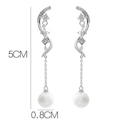 Bông tai tòn teng ngọc trai xoắn ốc