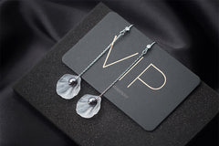 Bông tai tòn teng ngọc trai xám