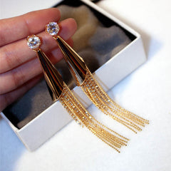 Bông Tai Tòn Teng Dài Đính Đá