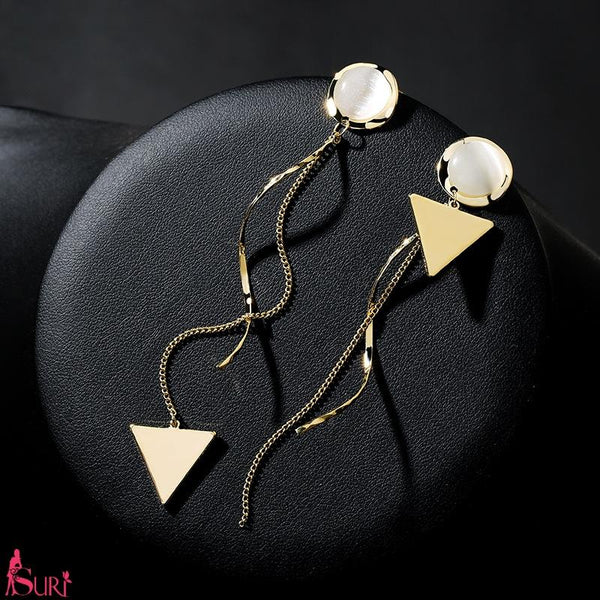 Bông Tai Tòn Teng Bất Đối Xứng Tam Giác