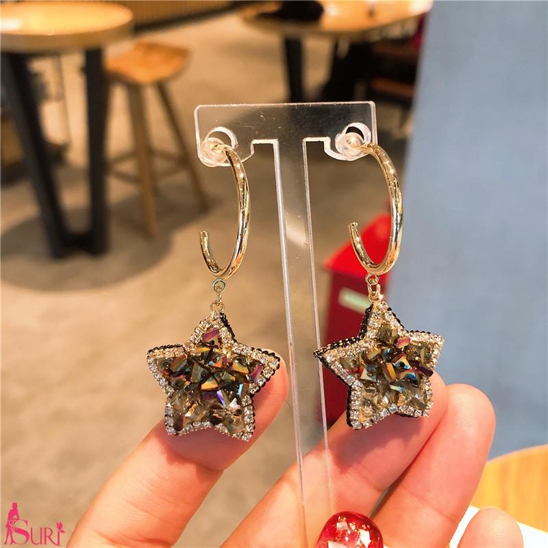 Bông Tai Khoen Ngôi Sao 2 Viền Đá