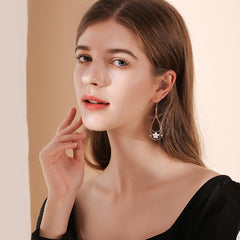 Bông Tai Tòn Teng Hình Giọt Nước Nhiều Lớp Phối Hoa Đá