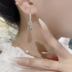 Bông Tai Tòn Teng Khoen Vuông Đính 1 Hạt Đá 2 Kiểu