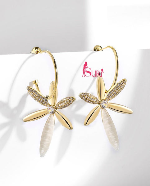 Bông Tai Tòn Teng Khoen Hoa 6 Cánh Nhiều Kiểu Lạ Mắt Cho Nữ