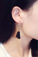 Bông Tai Khoen Tròn Tua Rua Màu