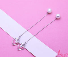 Bông tai tòn teng ngọc trai trước sau