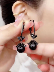 Bông Tai Khoen Ngọc Trai Đính Đá Chữ Nhật