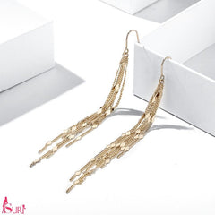 Bông Tai Tòn Teng Tua Rua Vàng Đồng Dạng Móc