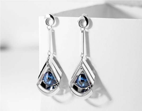 Bông tai tòn teng đá xanh cao cấp