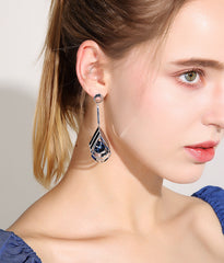 Bông tai tòn teng đá xanh cao cấp