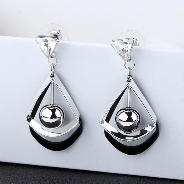 Bông tai tòn teng hạt châu kép